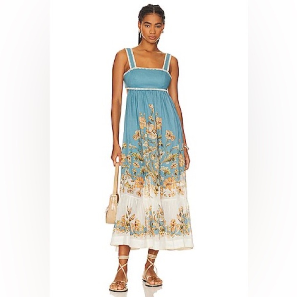 Chintz Midi Dress in Blue Daisy Floral
Zimmermann size 1=6US